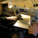 Jim Fairchild at his heavy duty sewing machine